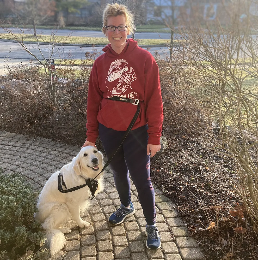 Beth with her dog, Maggie